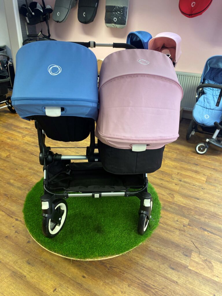 Bugaboo Donkey Duo pram in Blue and Pink 3