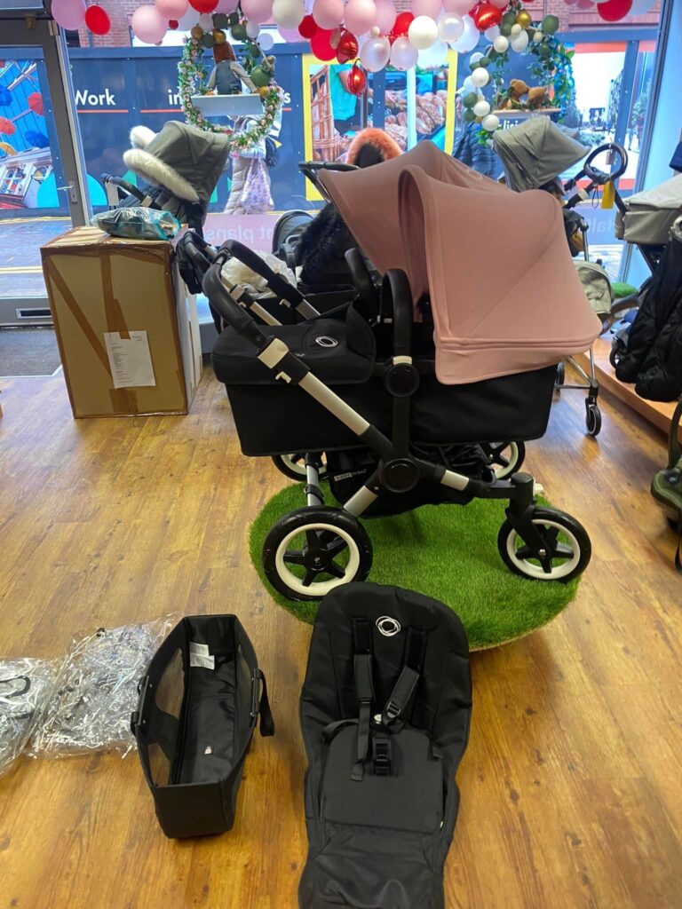 Bugaboo Donkey 2 Duo - Black and Soft Pink