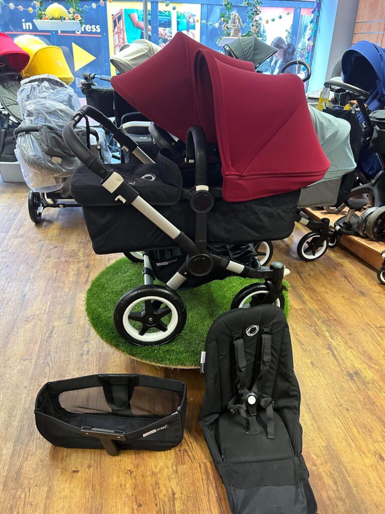 Bugaboo Donkey 2 Duo - Black and Ruby Red