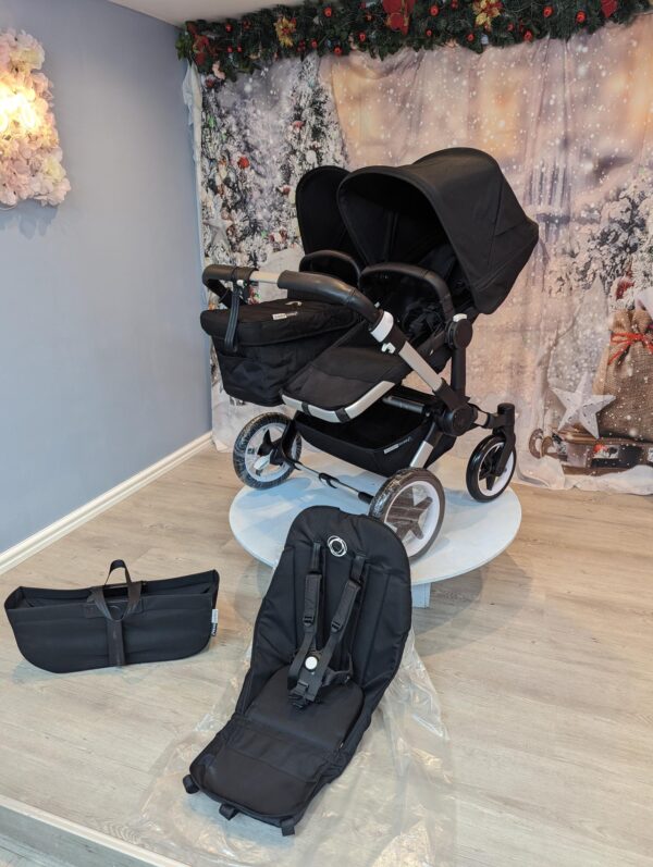 Bugaboo Donkey 3 duo silver frame all black fabric