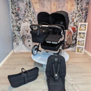 Bugaboo Donkey 3 duo silver frame all black fabric