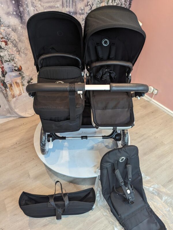 Bugaboo Donkey 3 duo silver frame all black fabric