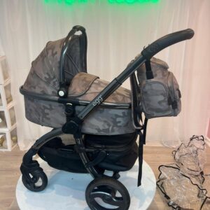 Side view angle of Egg 2 pram in camo